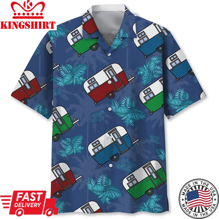 Camping Tropical Trendy Hawaiian Shirt