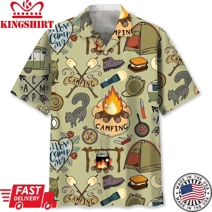 Camping Vintage Trendy Hawaiian Shirt