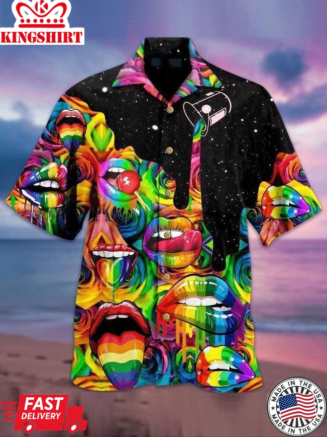 Candy Lips Lgbt Aloha Hawaiian Shirts For Men & For Women |