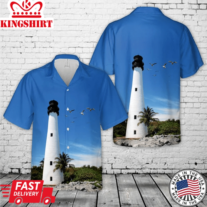 Cape Florida Lighthouse, Key Biscayne, Florida Trendy Hawaiian Shirt