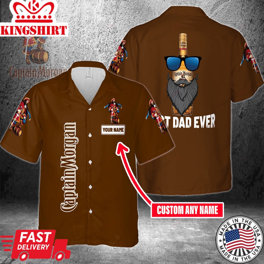 Captain Morgan Custom Name Best Dad Ever Hawaiian Shirt