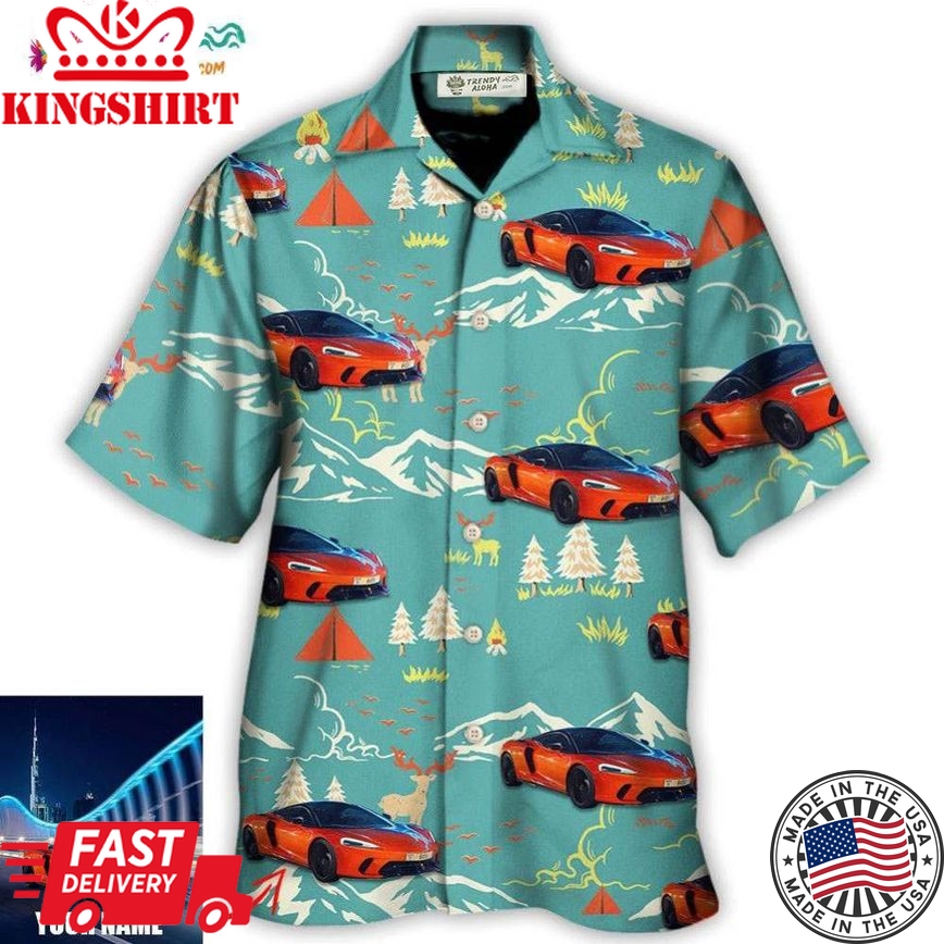 Car Driving On Mountain Custom Photo Hawaiian Shirt