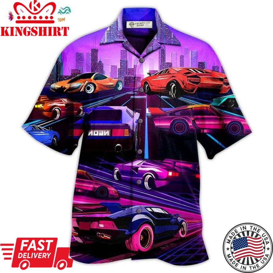 Car Modern Purple Hawaiian Shirt