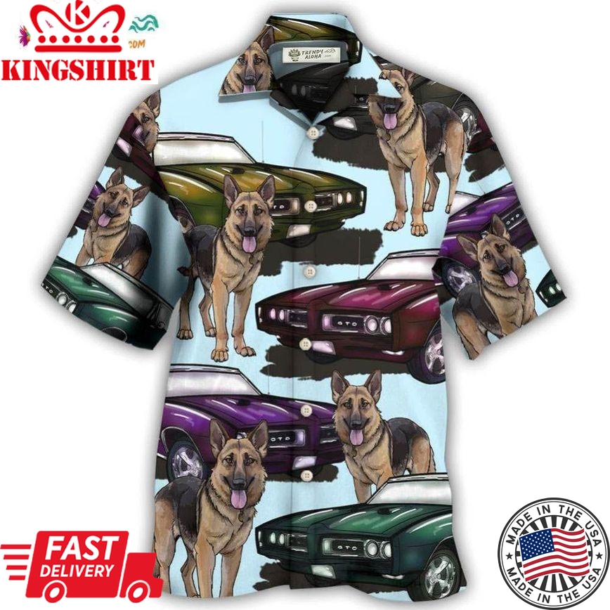 Car Muscle Car And Dog Hawaiian Shirt