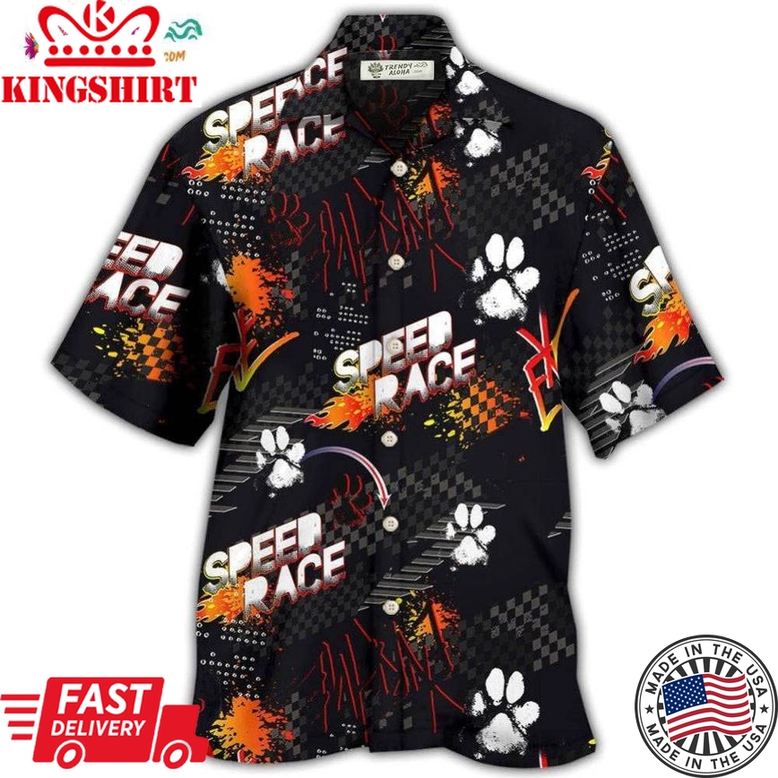 Car Racing I Like Racing And Dogs Hawaiian Shirt