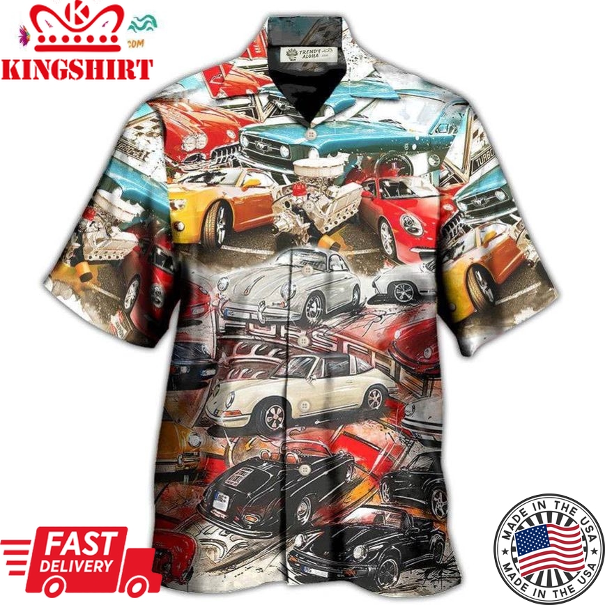 Car Retro Packed Vintage Style Hawaiian Shirt