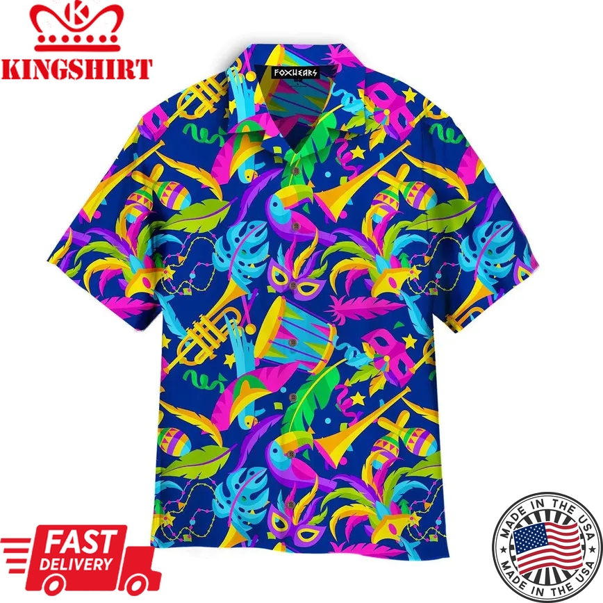 Carnival A Happy Carnival Is Coming Pattern Trendy Hawaiian Shirt