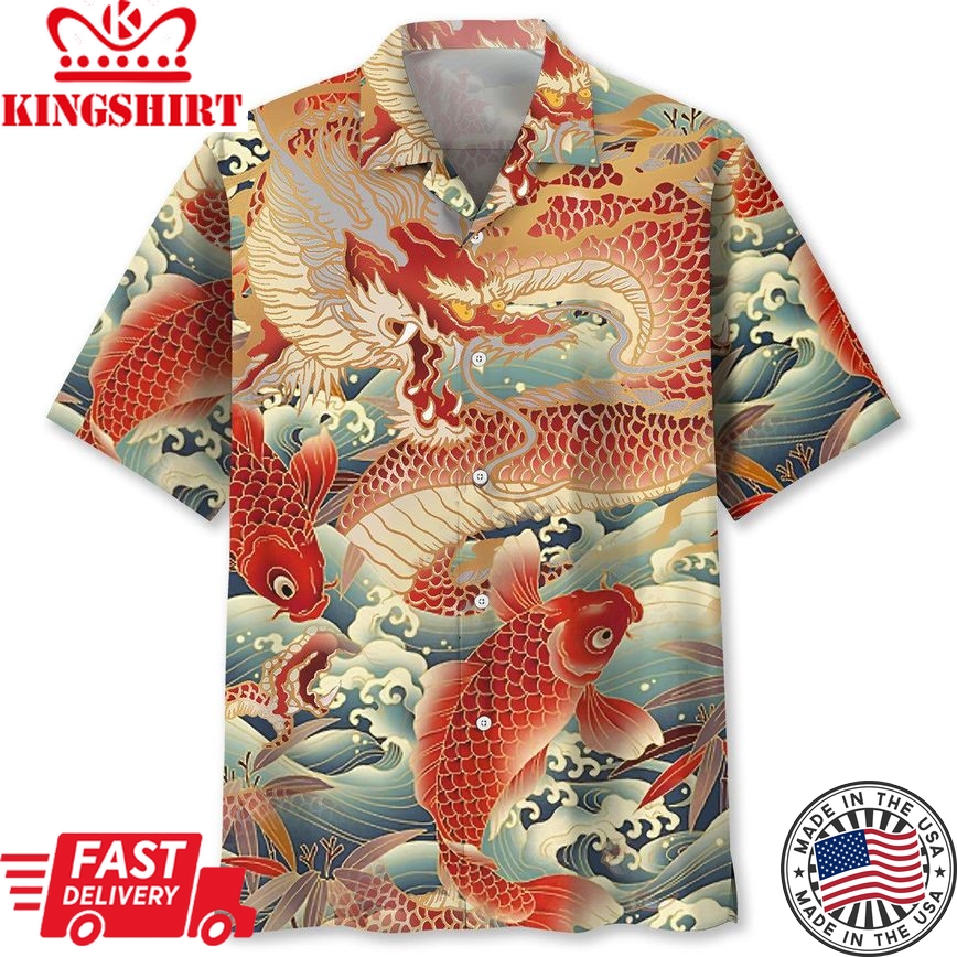 Carp Dragon Trendy Hawaiian Shirt