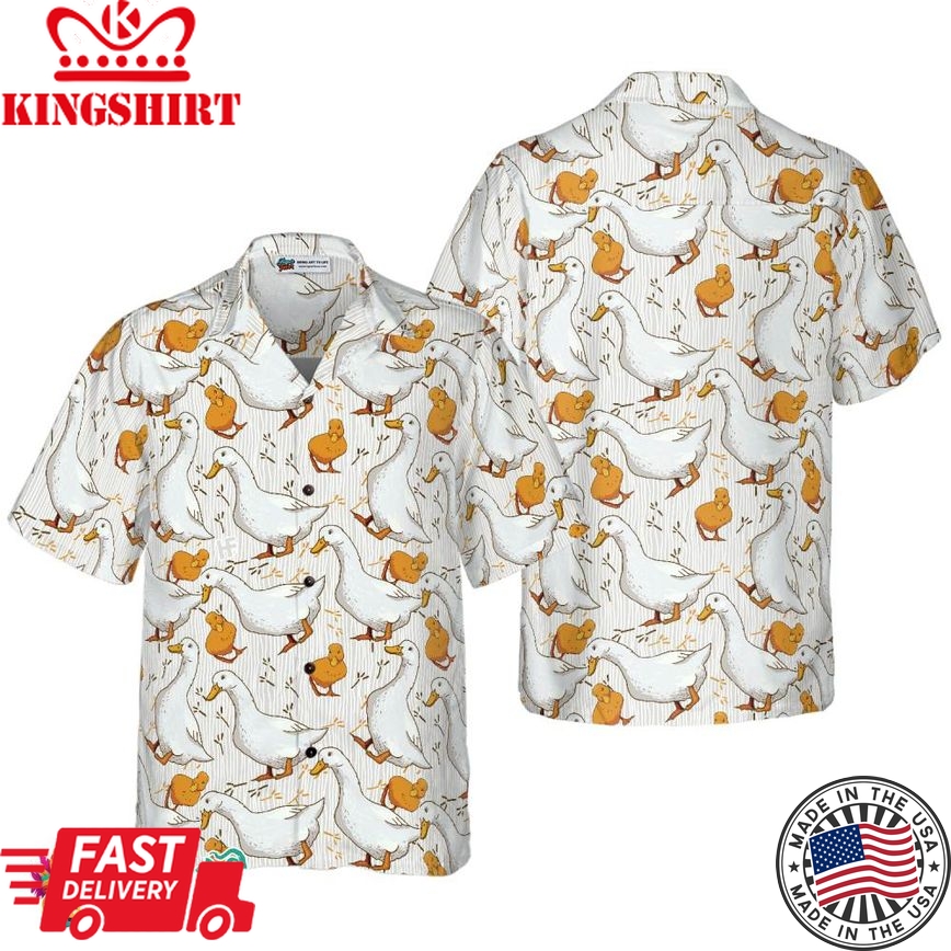 Cartoon Duck Shirt For Men Hawaiian Shirt