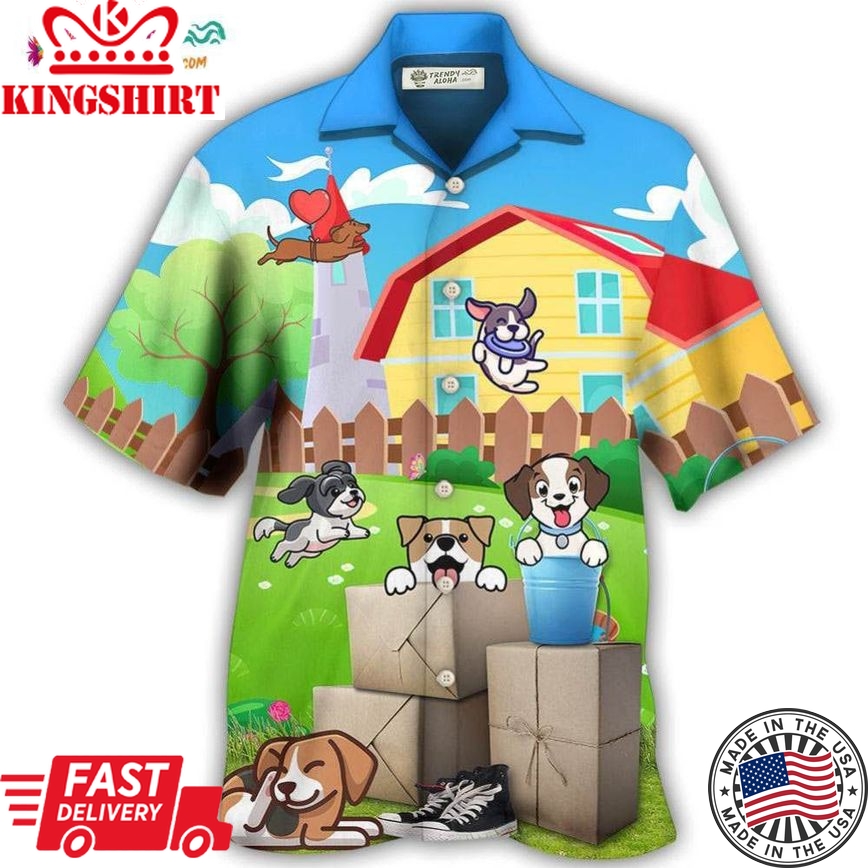 Cartoon Funny Dog Hawaiian Shirt