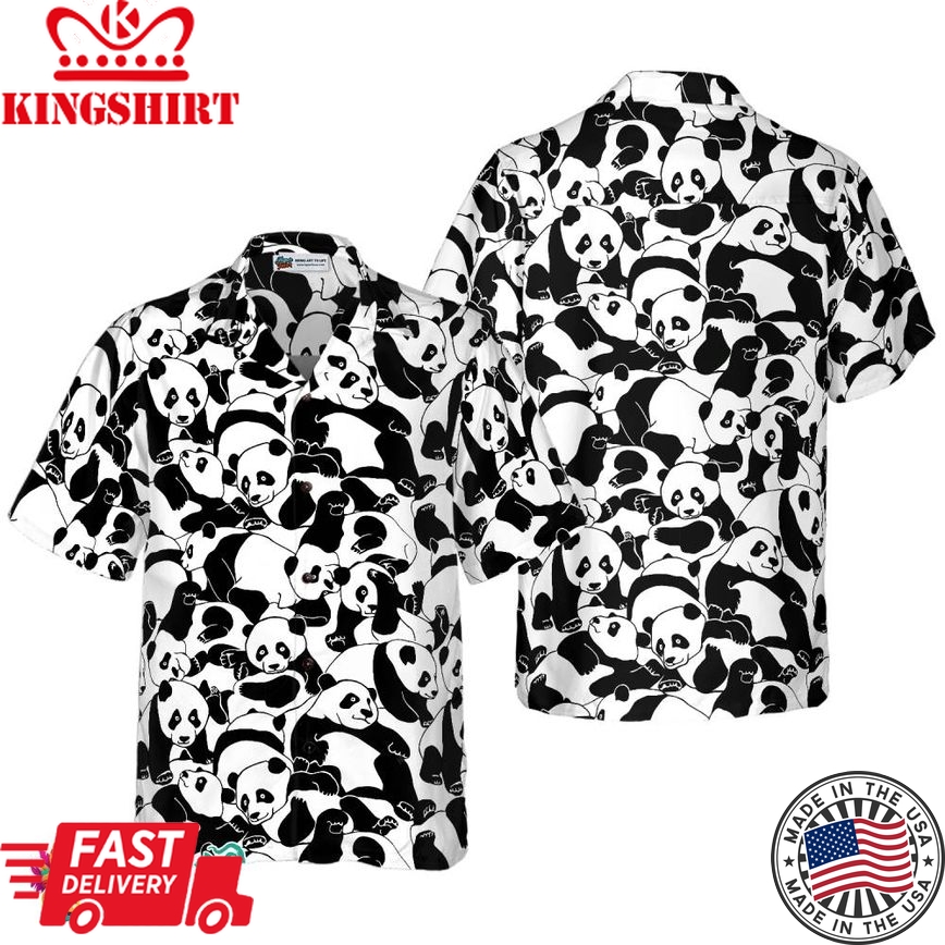 Cartoon Young Pandas Hawaiian Shirt