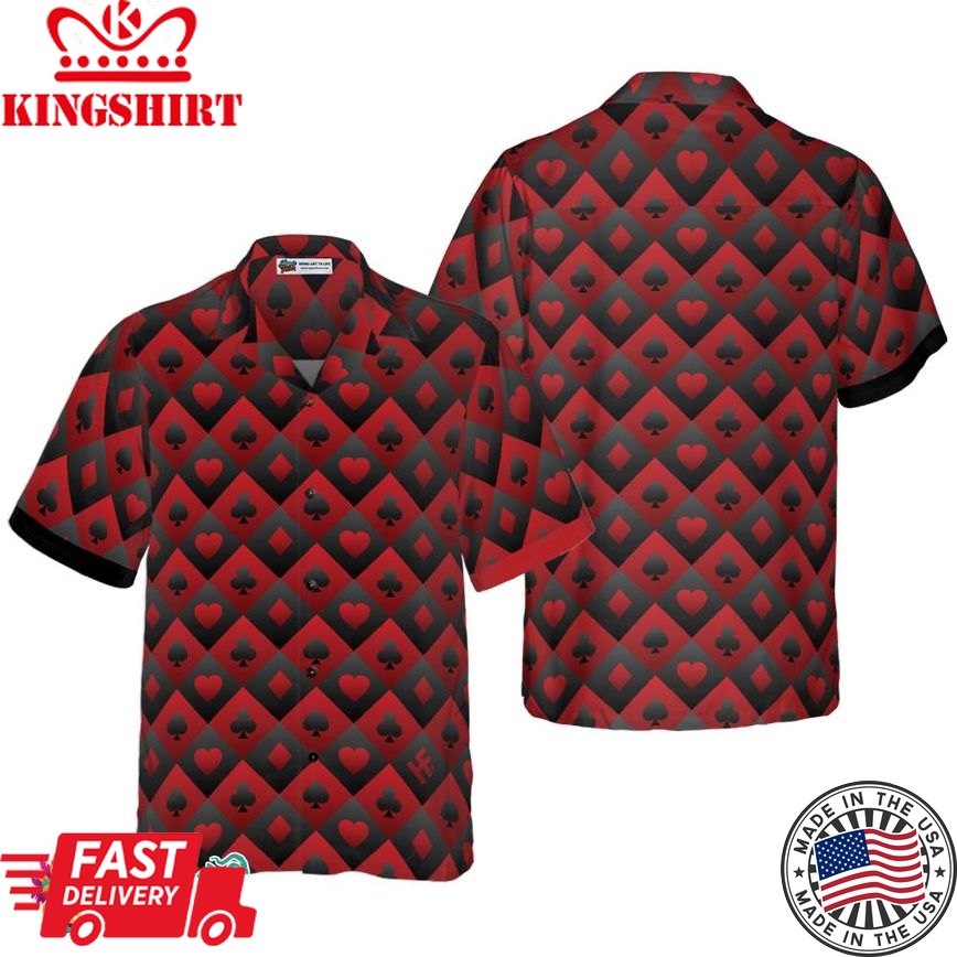 Casino Black And Red Pattern Hawaiian Shirt