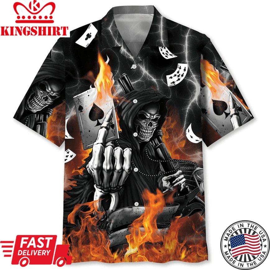 Casino Devil Trendy Hawaiian Shirt, Gambling Shirt, Casino Shirt, Gambling Gift, Funny Poker Shirt