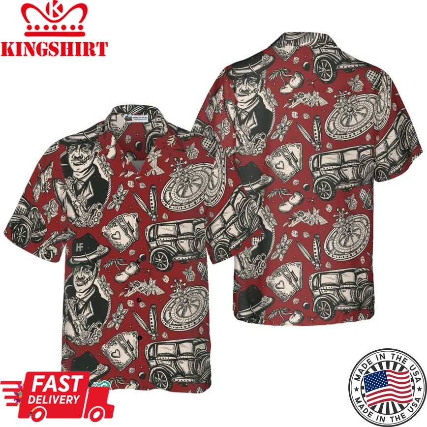 Casino Life In Retro Style Hawaiian Shirt