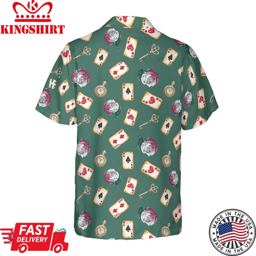 Casino Poker Green Background Hawaiian Shirt