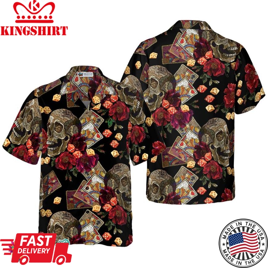 Casino Skull Colorful Hawaiian Shirt