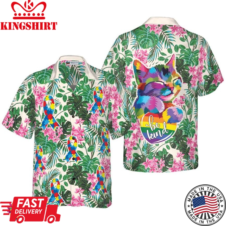 Cat Autism Awareness Hawaiian Shirt