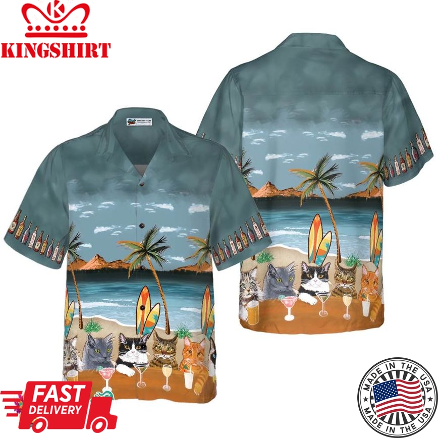 Cat Beer Alcohol Hawaiian Shirt