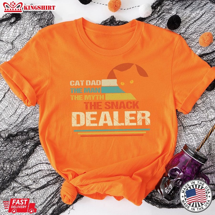 Cat Dad The Man The Myth The Snack Dealer Vintage T-Shirt