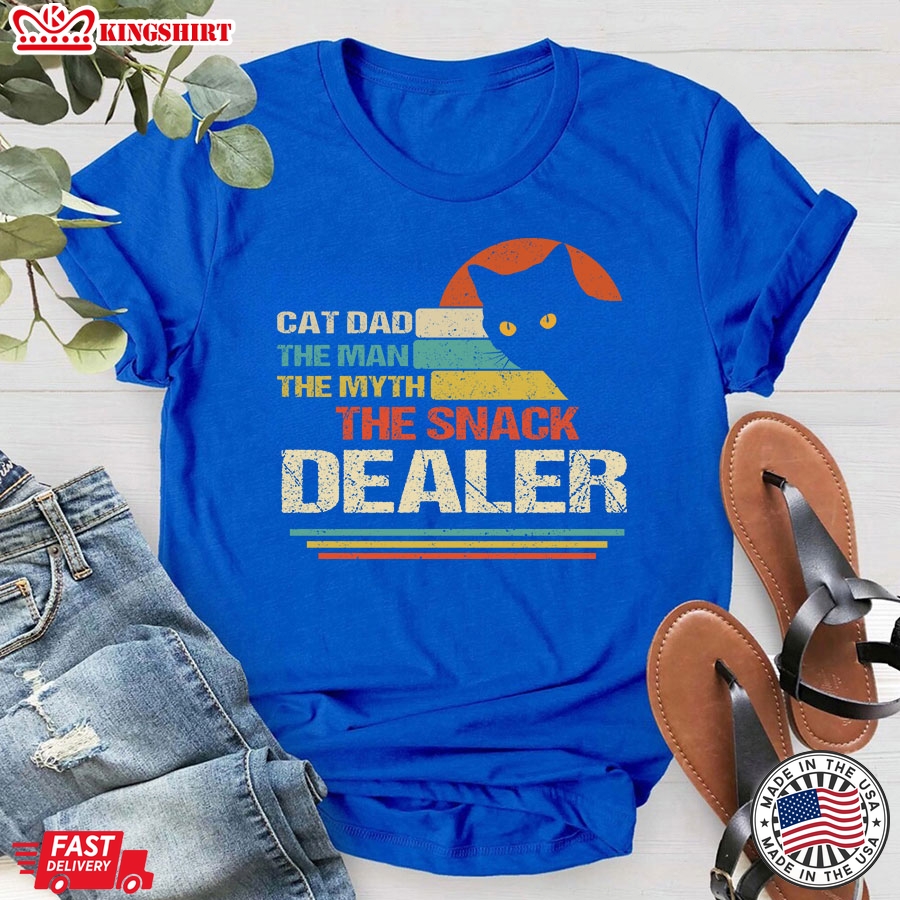 Cat Dad The Man The Myth The Snack Dealer Vintage T-Shirt