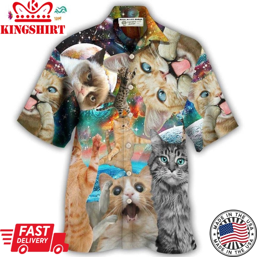 Cat Funny Amazing Galaxy Hawaiian Shirt