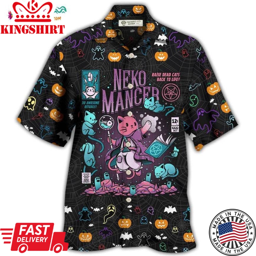 Cat Halloween Neko Mancer Hawaiian Shirt