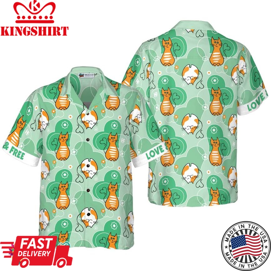 Cat Love And Free Hawaiian Shirt