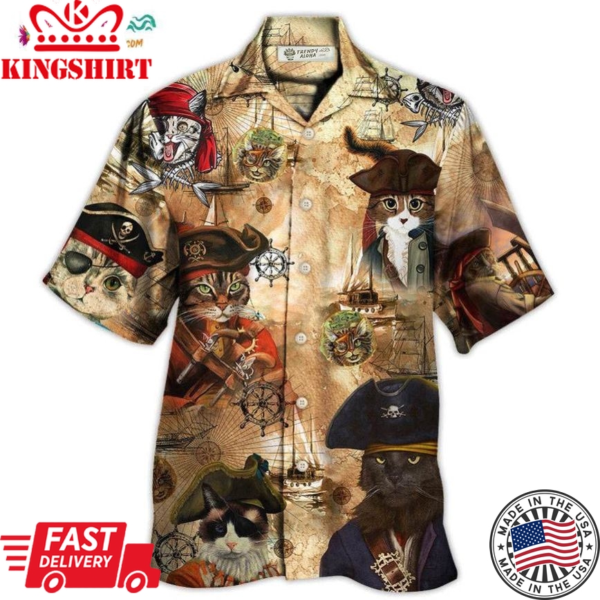 Cat Pirate Vintage Cool Hawaiian Shirt