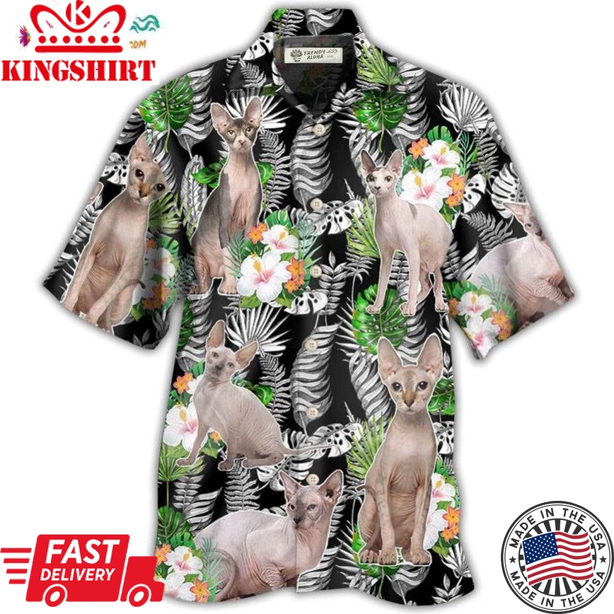 Cat Sphynx Cat Lover Tropical Hawaiian Shirt