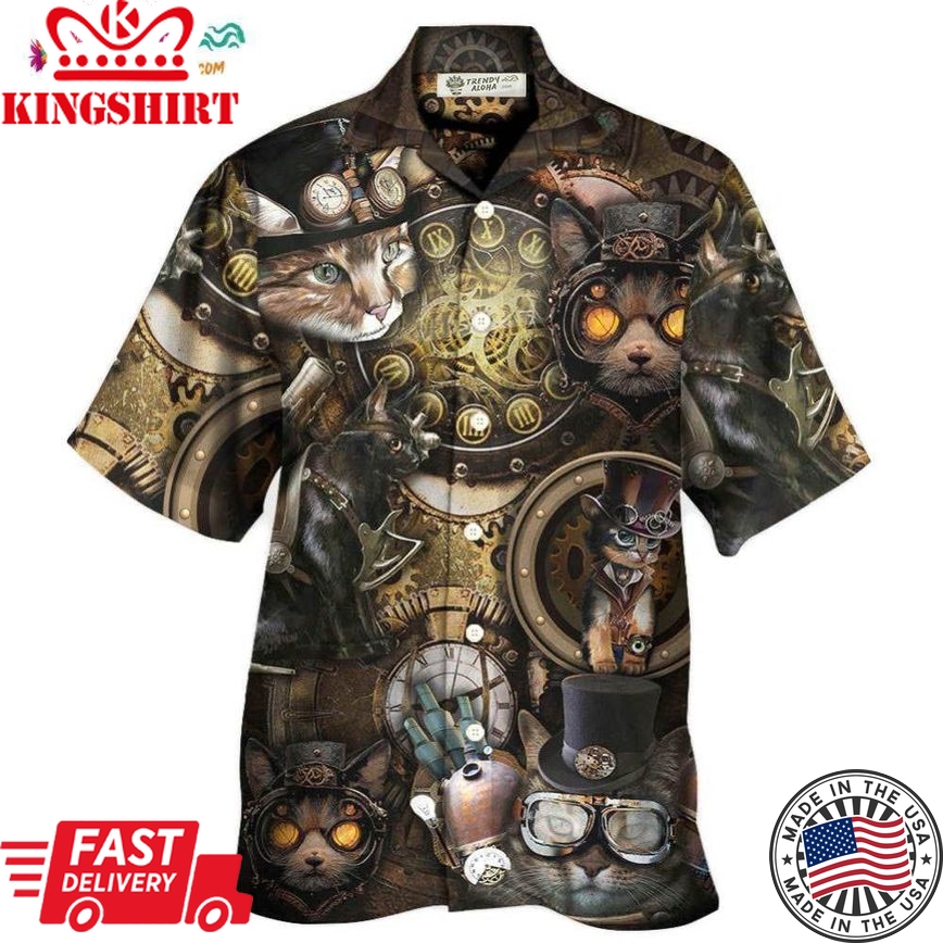 Cat Steampunk Art It'S All About Magic Hawaiian Shirt