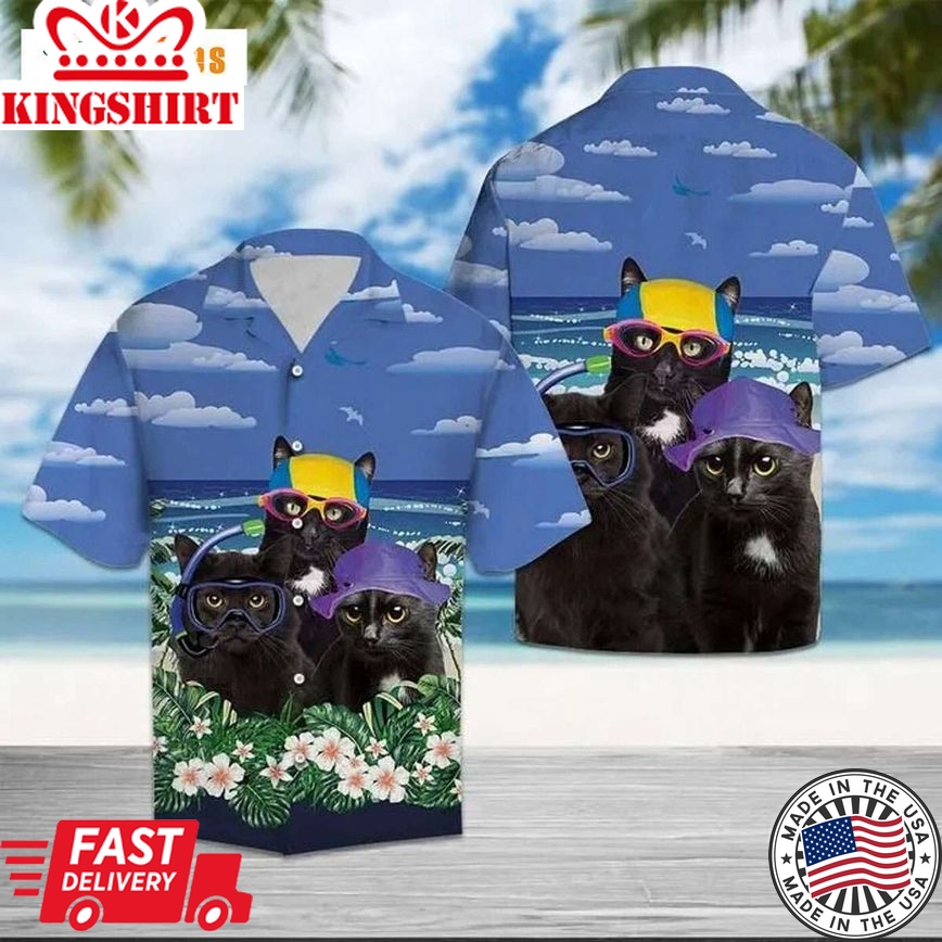 Cat Summer Beach Relax Shirt, Cat Trendy Hawaiian Shirt Perfect Gifts For Your Loved Ones