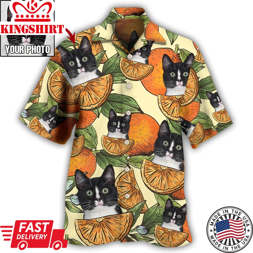 Cat-tastic Island Vibes: Custom Photo Cat Hawaiian Shirt