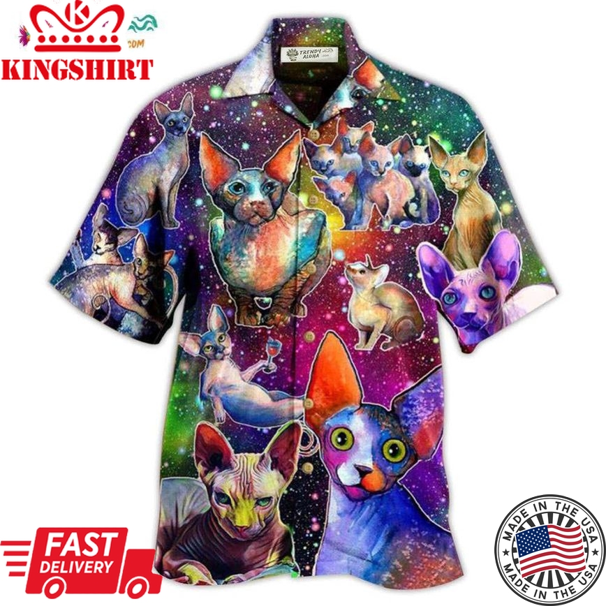 Cat To The Galaxy And Back Hawaiian Shirt