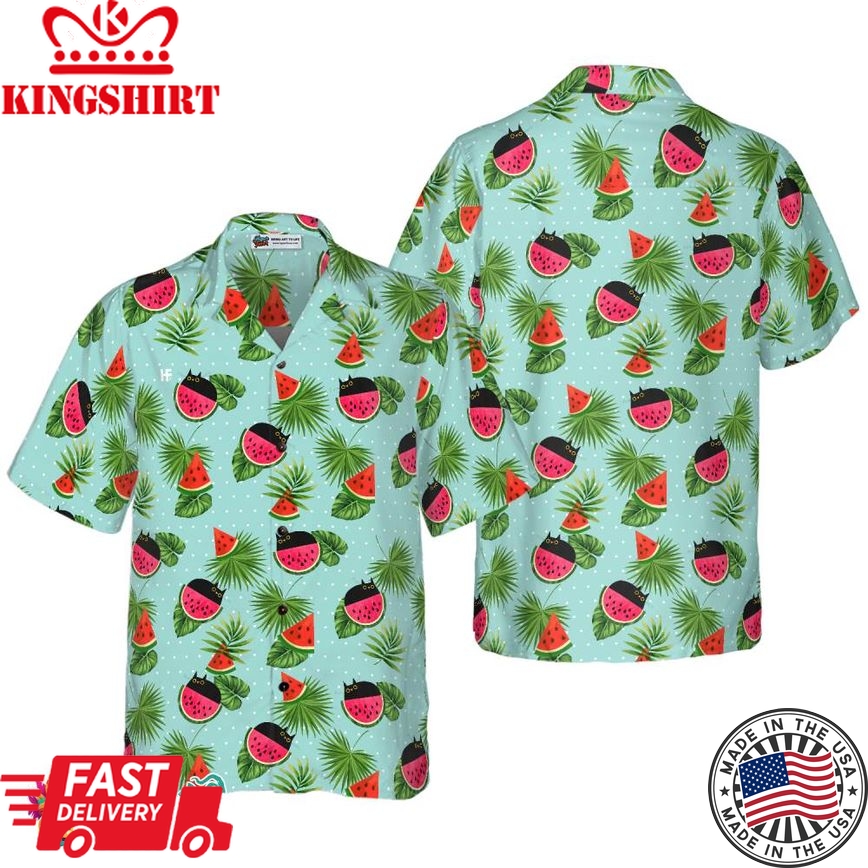 Cat Watermelon Hawaiian Shirt