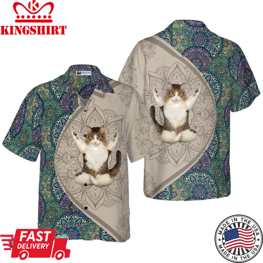 Cat Yoga Hawaiian Shirt