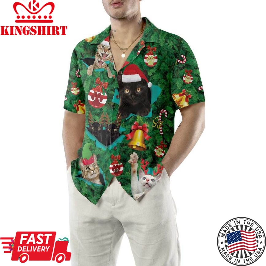 Cats For Christmas Hawaiian Shirt, Funny Christmas Cat Shirt, Best Gift For Christmas