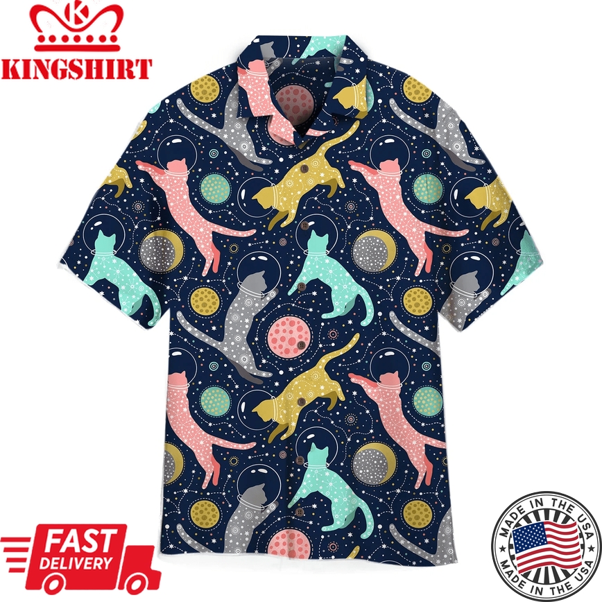 Cats Space Cosmic Trendy Hawaiian Shirt