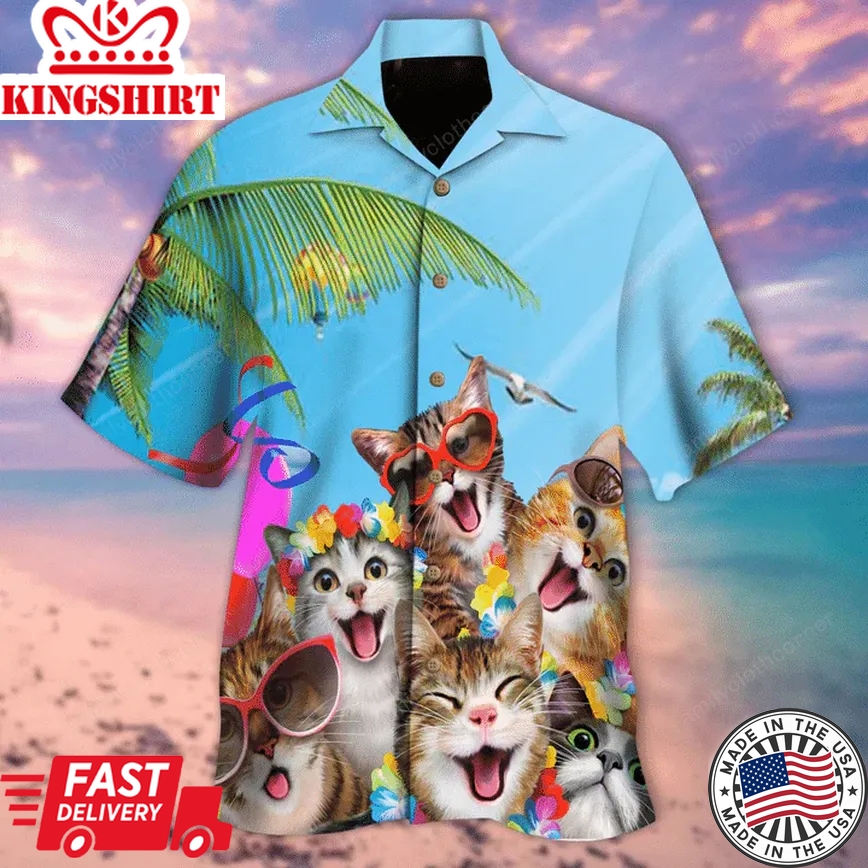 Cats Summer Beach Trendy Hawaiian Shirt