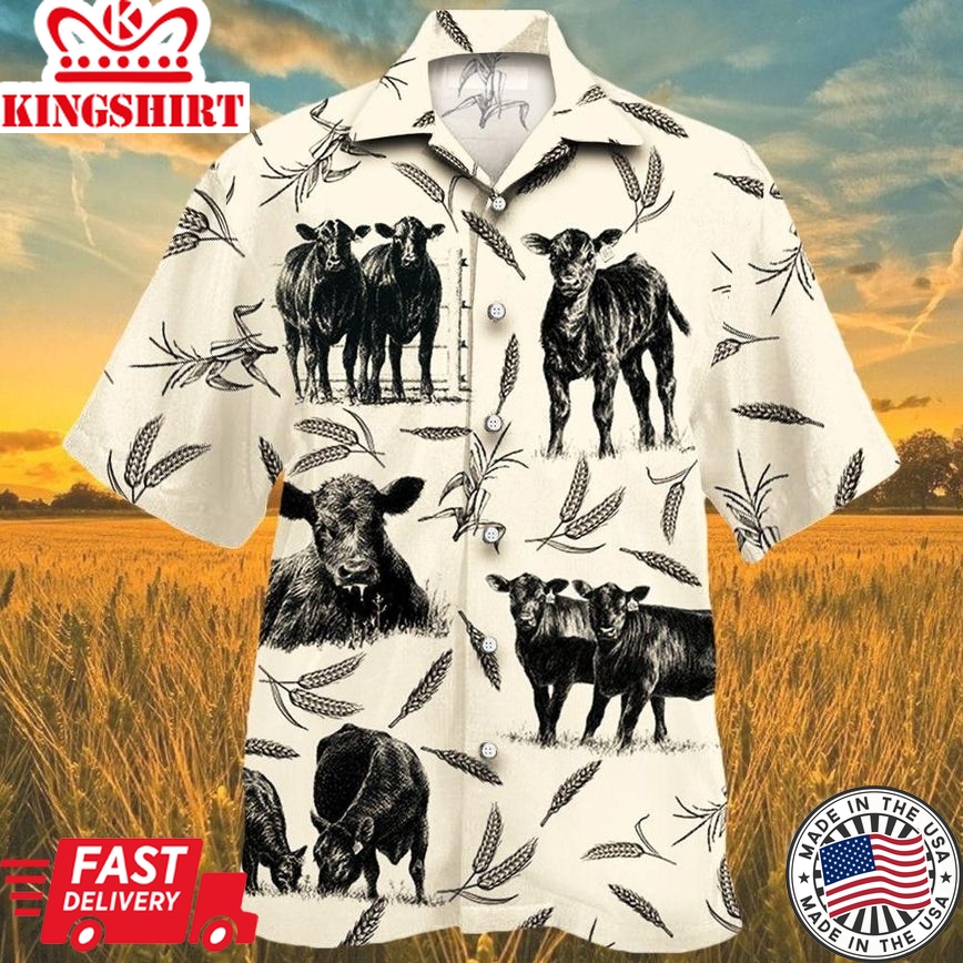 Cattle Farm Lovers Trendy Hawaiian Shirt, Cow Trendy Hawaiian Shirt For Summer Gifts