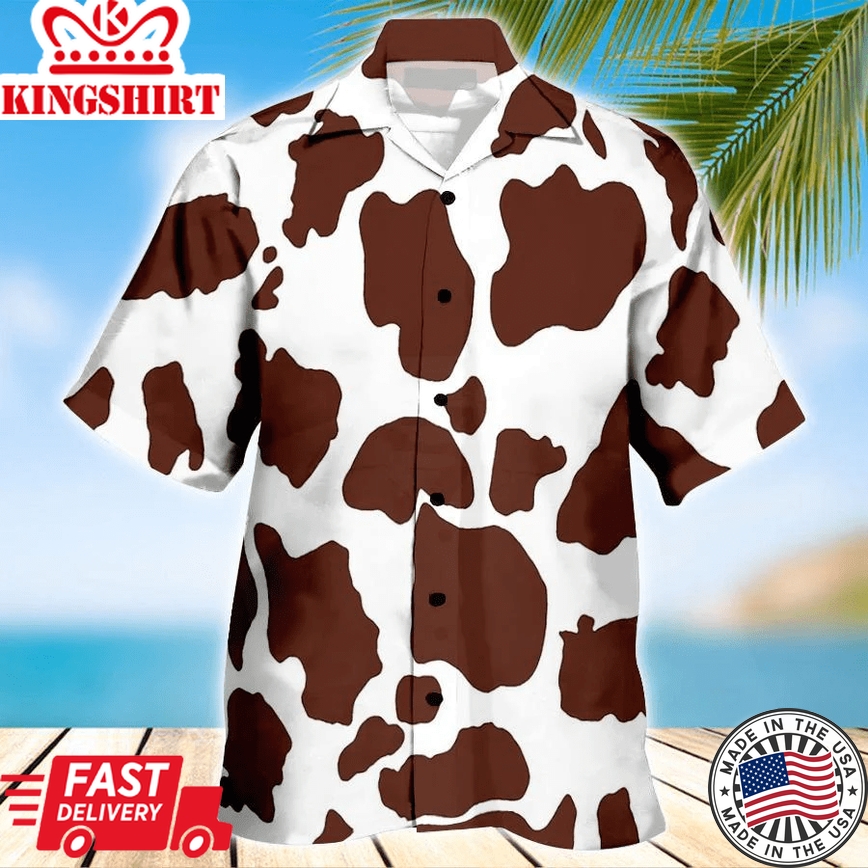 Cattle Ocean Hawaii Shirt Brown Trendy Hawaiian Shirt, Cow Trendy Hawaiian Shirt For Summer Gifts