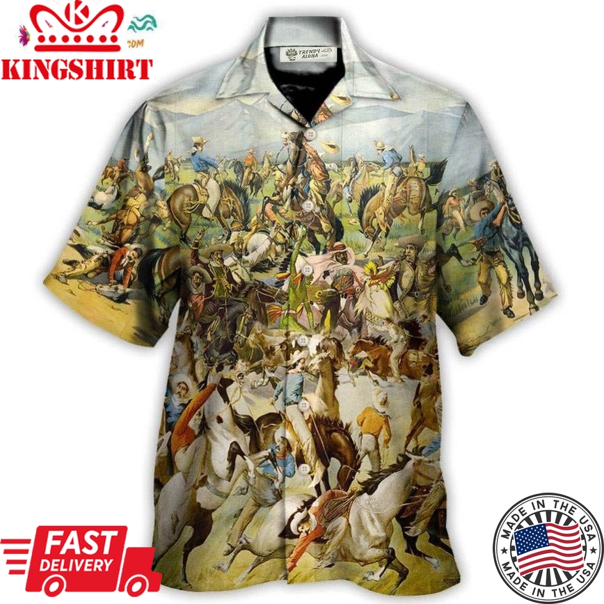 Cattle Show Buffalo Bill'S Wild West Rough Riders Cossacks Hawaiian Shirt