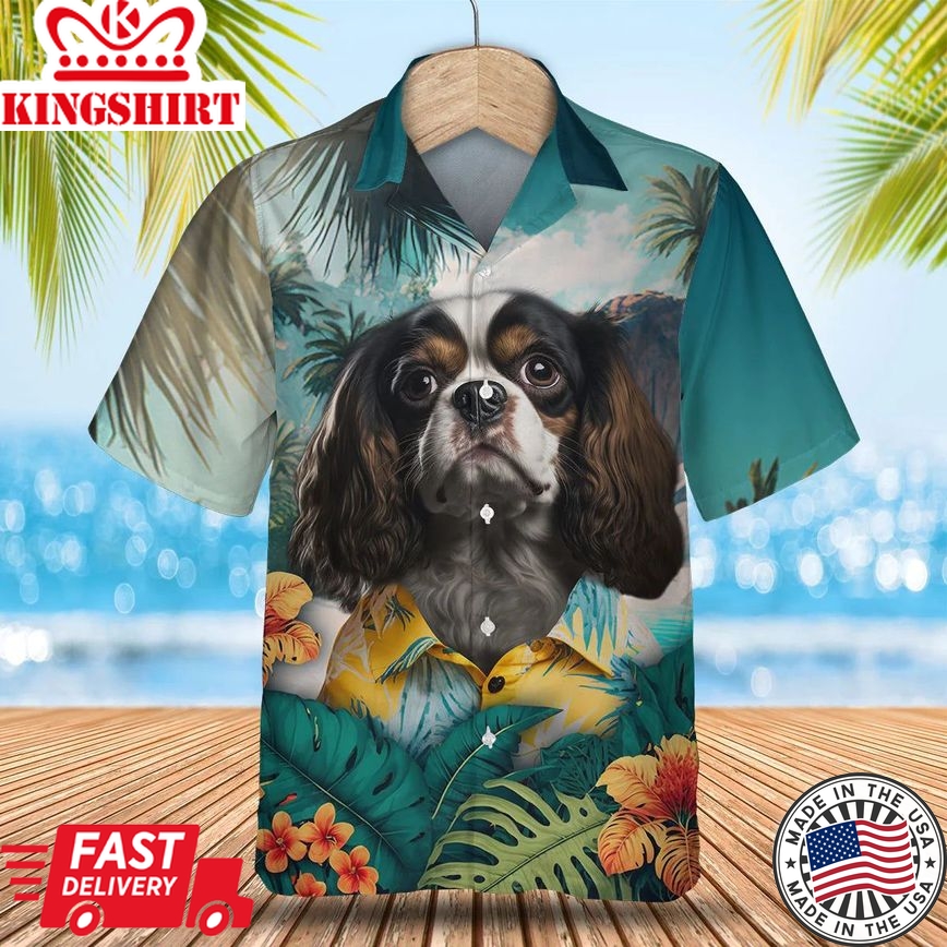 Cavalier King Charles Spaniel 2 Ai - 3D Tropical Trendy Hawaiian Shirt