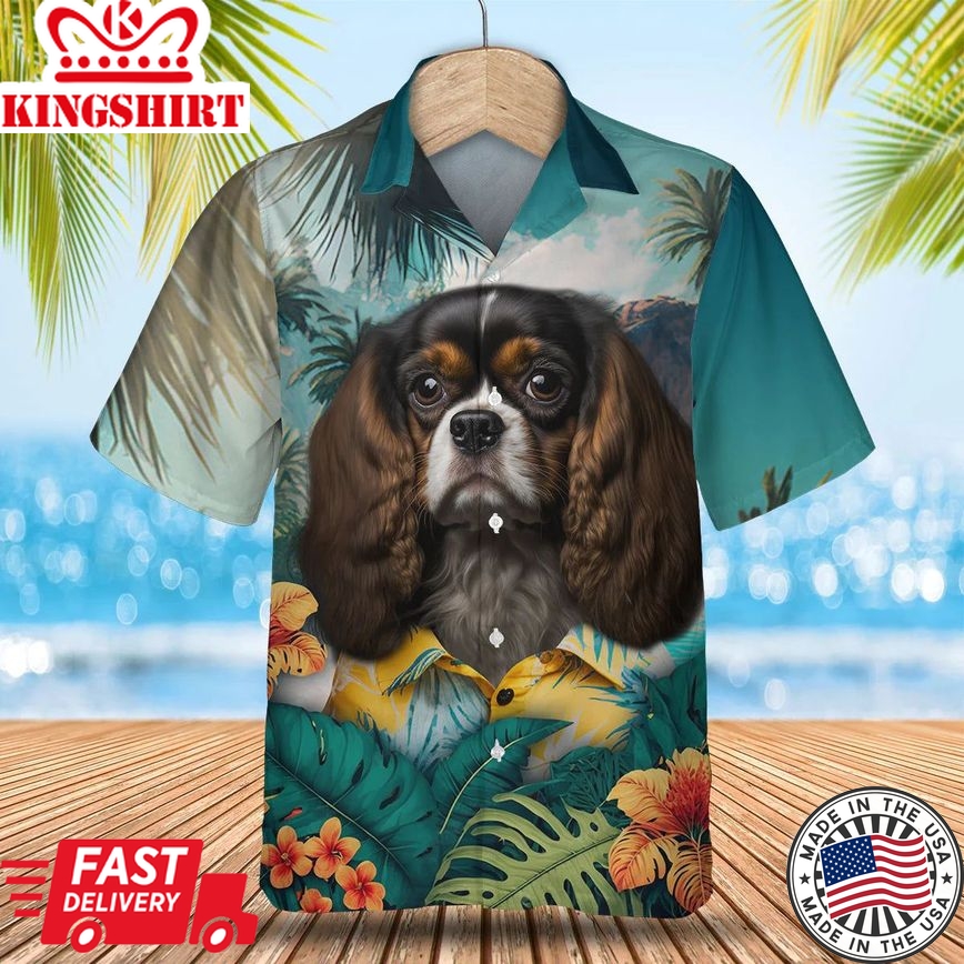 Cavalier King Charles Spaniel Ai - 3D Tropical Trendy Hawaiian Shirt