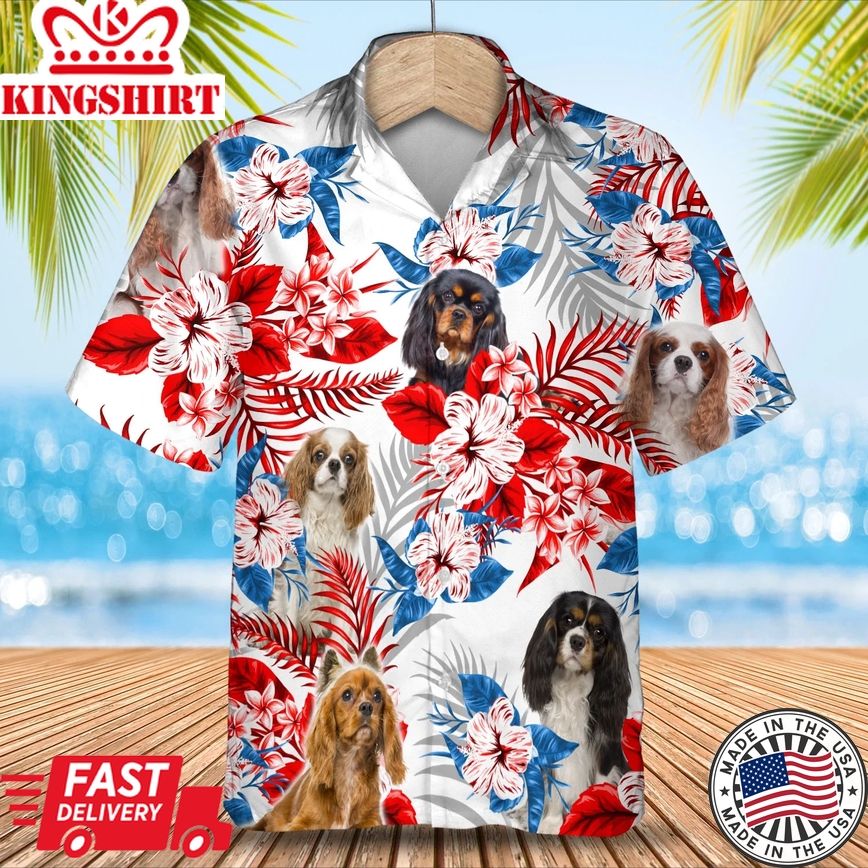 Cavalier King Charles Spaniel Trendy Hawaiian Shirt, Summer Aloha Shirt, Men Trendy Hawaiian Shirt, Women Trendy Hawaiian Shirt