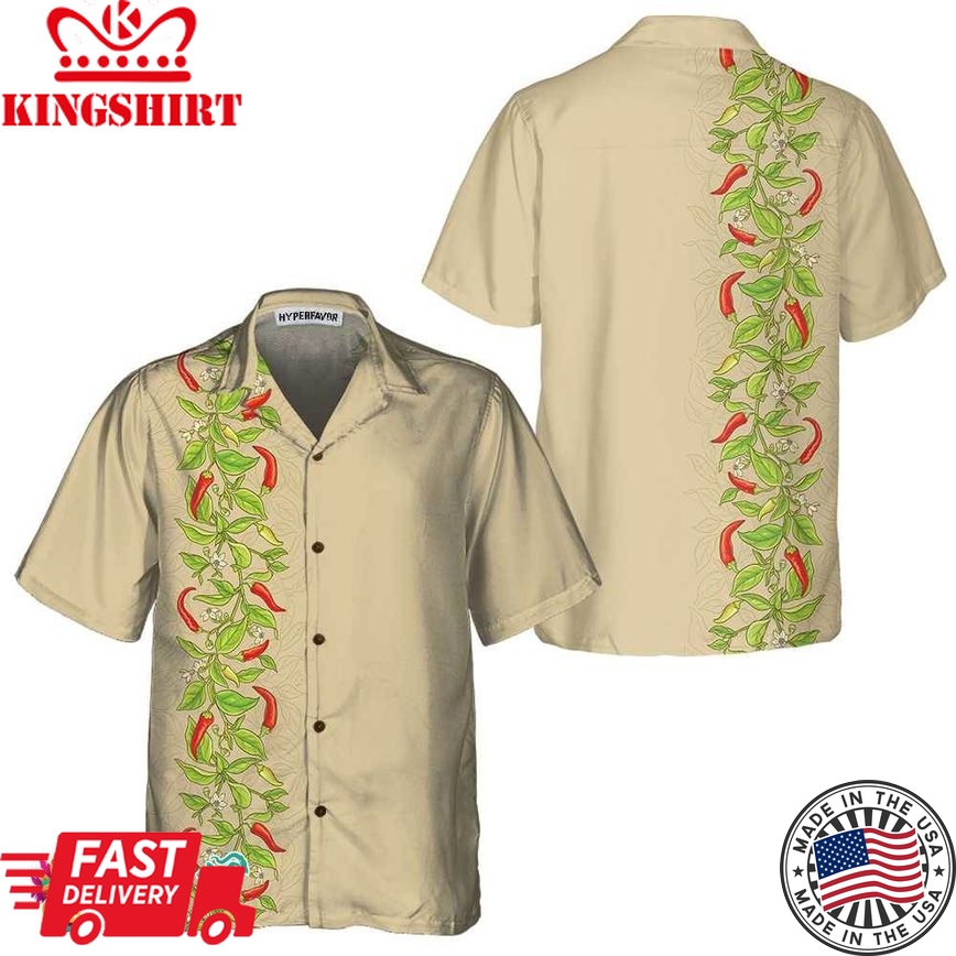 Cayenne Pepper Branches Hawaiian Shirt, Funny Red Pepper Shirt For Men, Red Hot Chilli Shirt