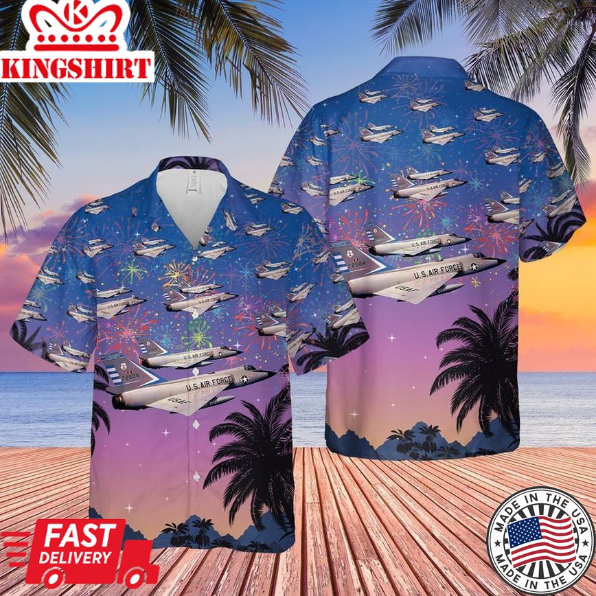 Celebrate 4th of July with the US Air Force Convair F-106 Delta Dart Trendy Hawaiian Shirt