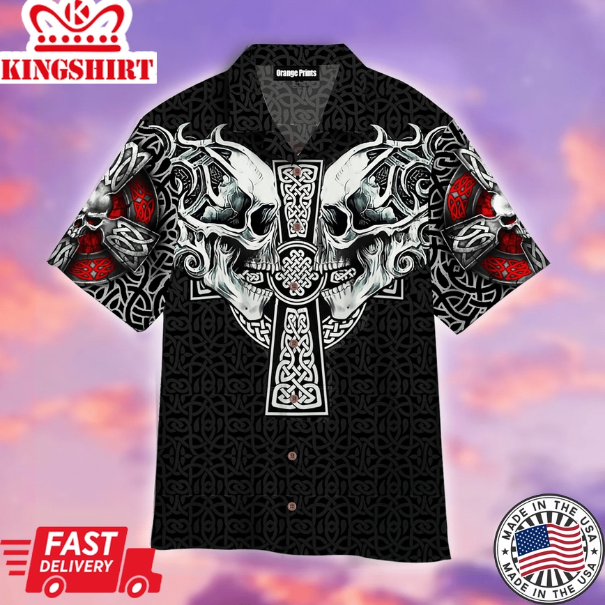 Celtic Skulls Trendy Hawaiian Shirt For