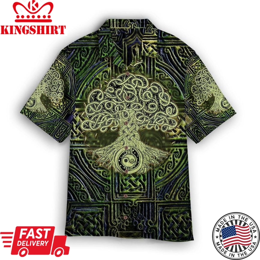 Celtic Tree Of Life Irish St Patrick's Day Trendy Hawaiian Shirt For