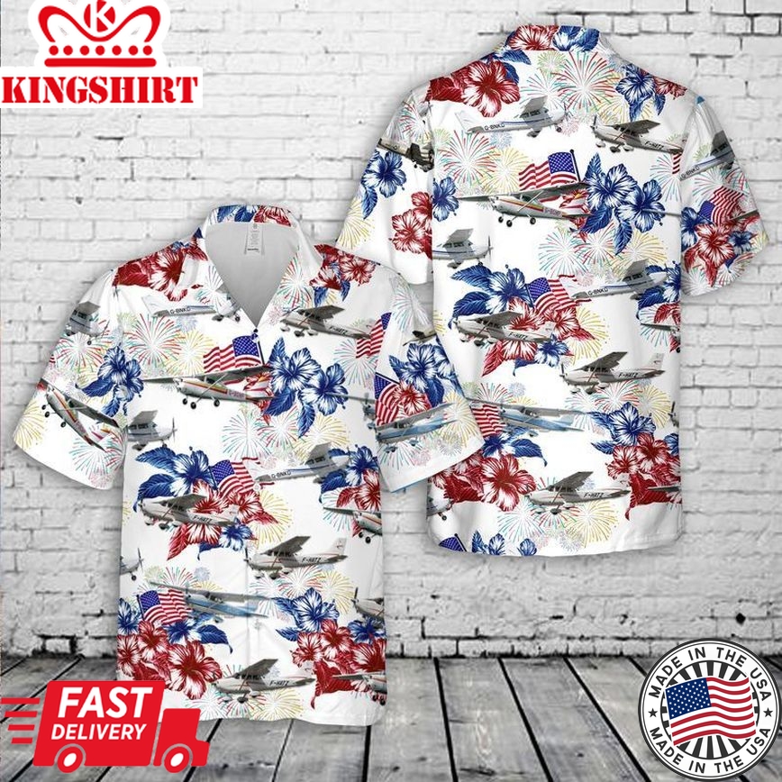 Cessna 172 4Th Of July Trendy Hawaiian Shirt