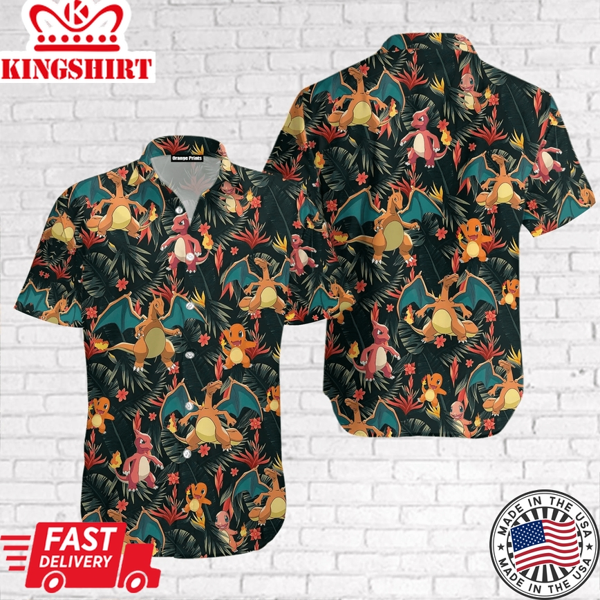 Chamander Evolution Trendy Hawaiian Shirt